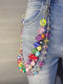 1pc Fashion Punk Geometric Chain Waist Chain, Personalized Hip-Hop Multi-Layer Body Chain, Suitable For Pants Decoration, Pants Chain, Keychain, Bag Pendant, Daily Wear, Music Festival, Party, Unisex, Jewelry Gift - Multicolor - View 11