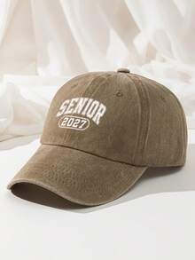 1pc Class Of 2027 Senior Baseball Cap Washed Distressed Dad Hat Vintage High School College Graduation Gift For Boys Girls - A - View 16
