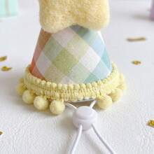 1pc Colorful Pet Birthday Hat, Cute Party Cone Hat With Pom Pom, Suitable For Dogs And Cats, Lightweight Adjustable Headpiece, Perfect For Celebration Events And Photo Props, Adorable Gift - Multicolor - View 6