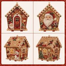 1pc DIY House Christmas Pearl Diamond Painting Kit, Christmas Pearl Beads Handmade Art, Suitable For Adults & Beginners, Diamond Rhinestone Painting Set, Handmade Home Decor Gift - Multiple Styles - View 2