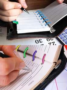 20pcs Plastic Loose-Leaf Rings, Multicolor Plastic Book Rings, Flexible And Bendable, Suitable For Cards, Document Stacking And Color Card Organization, For School, Home Or Office Use - Multicolor - View 7