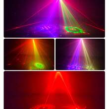 派對燈 DJ 迪斯可燈 4 光束 9 LED 3D 圖案效果 多模式 DMX 音訊聲控 閃光燈 適用於舞台燈光投影、居家派對、卡拉OK、酒吧、生日、節日、夜店、KTV、舞廳裝飾 - 澳規插(220-240V) - 查看 5