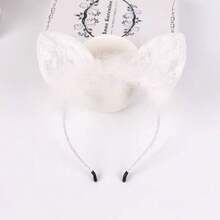 2pcs Sexy Lace Feather Cat Ear Headband, Halloween Party Cosplay Rabbit Ear Headband For Atmosphere - Multicolor - View 7