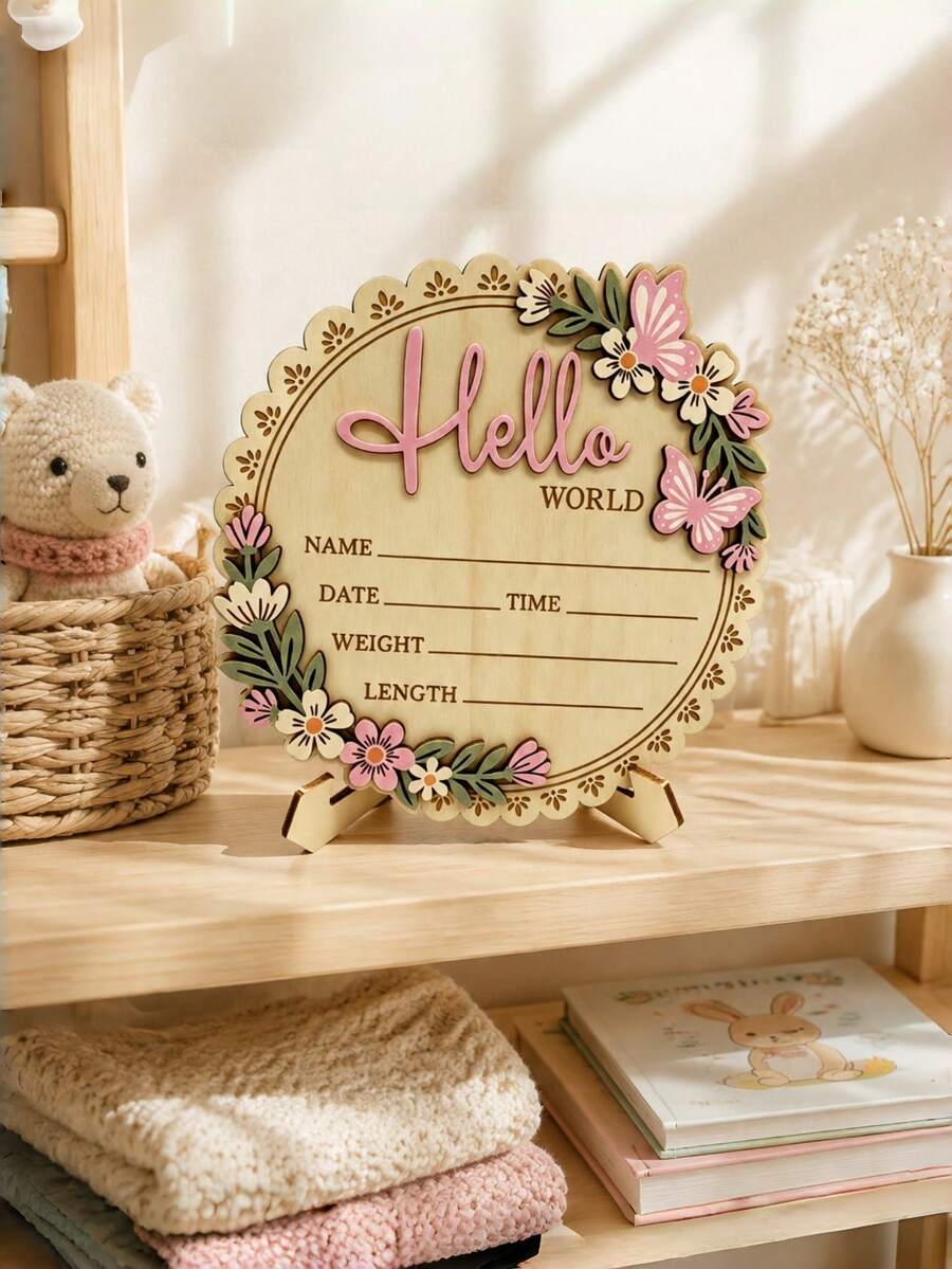 Custom Baby Name Announcement Wooden Sign, Baby Coming Soon, Newborn Welcome Gift, Hospital Sign For Baby Boy Or Baby Girl - Bulletin Board - View 1