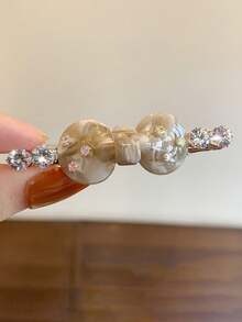 1PC Soft Gradient Acetate Rhinestone Hair Clip, Niche Luxury Delicate Rhinestone Side Clip, High-End Versatile Hair Accessory For Girls, Suitable For Outings, Atmosphere-Enhancing Hair Clip For Bangs And Loose Hair - Multicolor - View 5