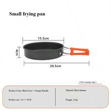 Portable Flat Bottom Frying Pan, Aluminum Alloy Small Skillet, Non-Stick Cookware For Outdoor Camping, Picnic, Suitable For 2-3 People, Couples And Family Gatherings - Grey - View 7