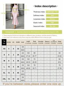ROSIE POPHUB Women Light Pink Mock Neck Cutout Shoulder Wrap Long Sleeve Slim Mermaid Hem Maxi Dress Elegant Party Evening Gown For Fall & Winter - Pink - View 4