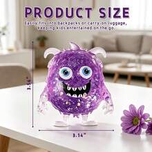 1pc Colorful Glitter Monster Squishy Toy, Funny Cartoon Stress Relief Toy, Squeezable Stretchable Rebound, Venting And Relaxing, Children's Fun Toy, Party Small Gift Decor - Multicolor - View 7