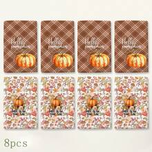 2pcs Pumpkin Maple Leaf Mushroom Plaid Print Kitchen Towels, Autumn Pastoral Style Hand Towels, Suitable For Thanksgiving, Autumn Kitchen Decor, Harvest Celebration, Farm Theme Decoration, Baking Cooking And Daily Home Use - Multicolor - View 8