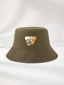 1pc Unisex Skull Bear Outdoor Casual Bucket Hat - Multicolor - View 10
