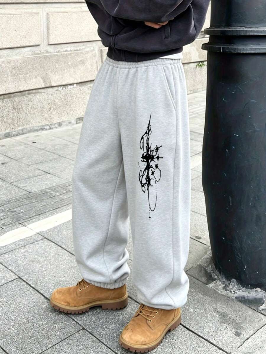 UPTOO Pantalón Hombre juvenil pantalón urbano hombre ajuste relajado para uso diario Cuatro Estaciones Envío Desde México Ropa Masculina Cómoda Outfit Casual Urbano - Gris - Ver 1