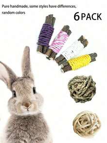 Happy Little Pet Rabbit Small Animal Chew Toy Grinding Toy, Small Pet Toy, 3pcs/6pcs/8pcs/13pcs Small Animal Grinding Gift - Multicolor - View 5