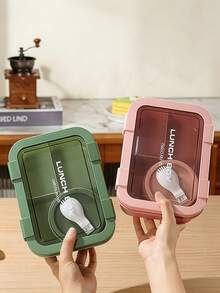 1pc Adult Lunch Box Container, Leak-Proof Stackable Food Storage Box With Utensils, Microwave And Dishwasher , Portable, Suitable For Work, School, Travel And More - Multicolor - View 6