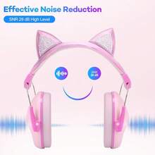 Earmuffs Kids Pink Cat Ear Adjustable Over Head  For Children Fireworks Travel - Pink - View 5