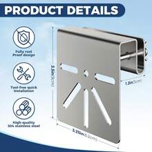 Security Camera Eave Mount Bracket, Outdoor Stainless Steel Eave Camera Mounting Base, Includes Rust-Proof Screws, Suitable For Security SoloCam S340 And PTZ Dome Cameras, Portable No-Drill Design - A - View 2
