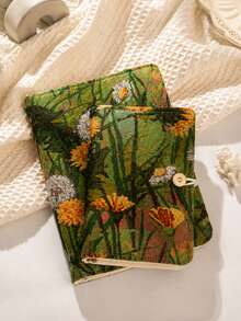2pcs A5 & A6 Vintage Floral Refillable Notebook Set, Plant Woven Fabric Cover Loose Leaf Planner, With Button Closure, Artistic Writing Journal, Suitable For School, Office, Study And Gift - Upgraded Fabric Surface - View 10