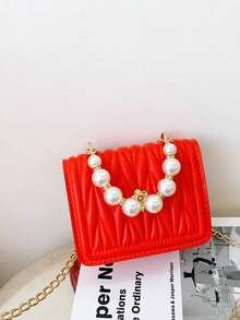 This Solid-Color Square Mini Pearl Handbag Is Perfect For Shopping Trips And Also Makes An Ideal Gift For Friends. - Multicolor - View 13