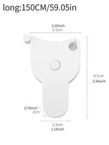 1pc White Measuring Tape, Simple PVC Plain Color Measuring Tape For Household, Stickers, Wall Decal, Vinyl Decal For Home Decorations, Spring Decoration Items Refresh Your Home, Festival Decoration Stickers Gifts Birthday Graduation - White - View 8