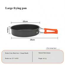 Portable Flat Bottom Frying Pan, Aluminum Alloy Small Skillet, Non-Stick Cookware For Outdoor Camping, Picnic, Suitable For 2-3 People, Couples And Family Gatherings - Grey - View 5