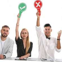 Bộ 6/12 bảng cầm tay Yes/No hai mặt dấu tích và dấu X, màu sáng bắt mắt, bảng cầm tay bỏ túi dùng cho sự kiện thi đấu, bỏ phiếu họp, trò chơi Q&A, tương tác livestream và chấm giải đấu - A - Xem 7