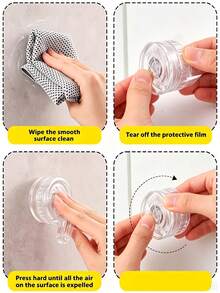 Rotating Suction Cup Storage Rack, Drill-Free Damage-Free Clip, Can Hang Gloves & Towels, Washable Design, High Load Bearing Hook Holder, Multi-Function Hook - Multicolor - View 7
