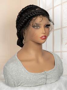 High-Quality Full Lace Woven Wig, Unique Underground Style Hairstyle. Fashionable New Arrival, Suitable For Everyone To Wear., Halloween - Black - View 6