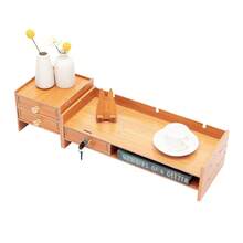 Wooden Desk Organizer With Drawers Office Supplies Computer Desktop Tabletop - 1 - View 4