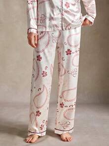 EverLounge Unisex Satin Printed Pajamas And Loungewear Set - Multicolor - View 14