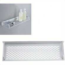 Stainless Steel Wall Mount Storage Rack Hollow Drainage Shelf For Bathroom Kitchen Toiletries Bottles Organizer Wall‑Mounted Storage Accessory - View 3