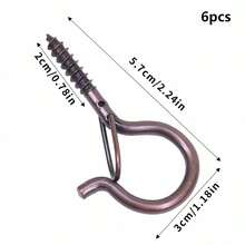 Screw-In Eye Hook With Spring Door Lock, Self-Tapping Metal Safety Hook, Suitable For Walls, Wood, Camping, Kitchen, Closet, Dorm, Used For Hanging String Lights, Plants, Cookware, Decorations, Keys, Indoor And Outdoor Multi-Purpose Hook Hardware - View 19