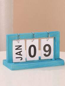 1pc Minimalist Solid Wood Calendar, 2026 Desktop Calendar, Decorative Perpetual Calendar, Suitable For Bedroom, Study, Office Decor, Perfect As A Holiday Gift - Multicolor - View 4