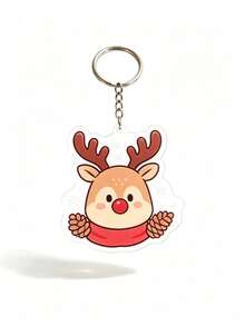 1pc Christmas Acrylic Keychain, Cute Gingerbread Tree, Santa Claus, Reindeer Cartoon Design, Christmas Stocking Filler Gift, Christmas Decoration Pendant, Christmas Promotion, Holiday Party Small Gift, Suitable For Bags And Car Keys - Multiple Styles - View 12