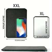 New 1pc Foldable Portable High Definition Makeup Mirror PU Leather Desktop Mirror Set, Suitable For Travel And Daily Use (Size: Large/Extra Large/Super Large) - Black - View 2
