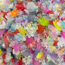 52g Mixed Style Multicolor Frosted Flower Leaf Acrylic Pendants For DIY Bracelets, Phone Charms, Keychains Handmade Craft Supplies - Multicolor - View 2