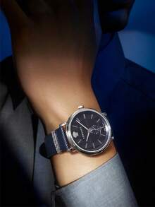 Versace Women's Round Quartz Watch - Navy Blue - View 2