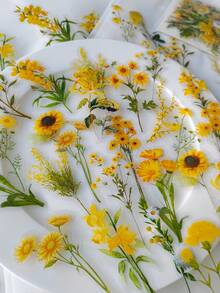 1 Pack 40pcs Fresh Sunflower Daisy Flower PET Stickers - DT1772 - View 7