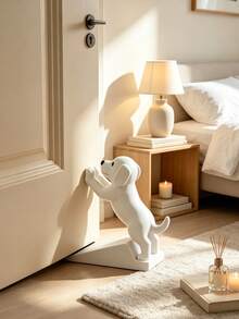 1pc Cute Puppy Door Stopper, 3D Labrador Shaped Door Wedge, Anti-Slip Sloped Stable Door Holder, Prevents Door From Closing Automatically And Pinching Hands, Minimalist White/Pink Dual Color Options, Suitable For Bedroom, Entryway - Multicolor - View 8