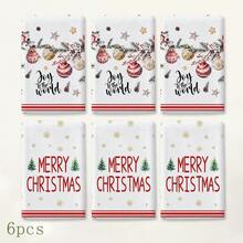 2pcs Christmas Tree Snowflake Bell Letter Print Kitchen Towels, Cozy Holiday Style Hand Towels, Suitable For Christmas Celebration, Christmas Party, Kitchen Decor, Baking Scenes And Winter Home Decoration - Multicolor - View 9