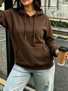 Plus Size Sweatshirts & Hoodies - Light Brown - View 3