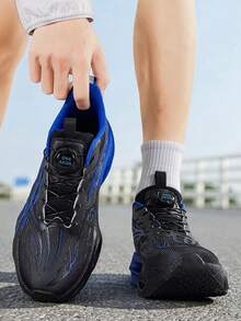 男女通用旋鈕式慢跑鞋 透氣網布運動鞋 緩震運動訓練鞋 男士休閒運動鞋 男士慢跑鞋 - 藍魔 - 查看 8