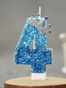 1pc Crown & Number Design Candle, Peacock Blue Creative Birthday Candle, Best Daily Birthday Gift For Mom Or Girlfriend - Peacock Blue Crown - View 16