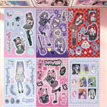 6 Peças Conjunto de Adesivos de Menina Cartoon, [Adesivos Decorativos de Menina Cartoon Doce & Legal] - Adesivos Decorativos Fofos e Altamente Atraentes para Scrapbooking e Planejador - Adequado para Scrapbooks, Planejadores, Decoração de Garrafas de Água - Compatível com a Série de Adesivos Decorativos Felizes, Adesivos Fofos, Decoração de Planejador, Design Criativo, Padrões Coloridos, Suprimentos de Scrapbooking, Adesivo Durável, Artesanato Feito à Mão - Multicolorido - Visão 10