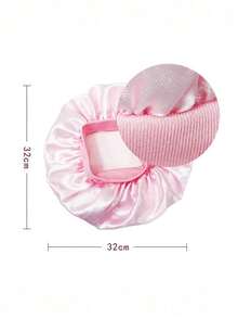 1pc Silk Sleep Cap, Women's Double Layer Satin Lining, Soft Elastic Band, Suitable For Curly Hair Sleep Wear - A - View 4