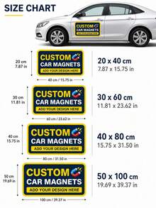 Custom Car Magnetic Signs, Personalized Vehicle Magnets With Logo And Text, Suitable For Cars, Trucks And Commercial Advertising - Multicolor - View 3