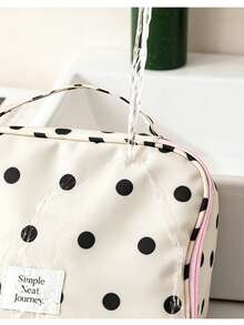 1pc/Set Polka Dot Print 4-Piece Travel Luggage Organizer Set, Zippered Clothing Storage Bags, Portable Suitcase Packing Cubes - Multicolor - View 6