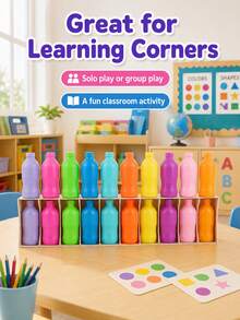 Fun The Bottle Game Children Color Memory Beverage Matching Game Brain Memory Training Educational Toy, The Bottle Color Memory Matching Toy Children Logical Thinking Reasoning Board Game Multi-Player Interactive Educational Desktop Game - Multicolor - View 11
