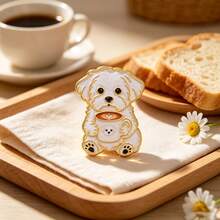 Cute Animal Enamel Pins,Dogs Giraffe Turtle Drinking Coffee Bubble Tea Lapel Pins,Metal Badge Brooch For Backpack Clothing Hat,Lovely Gift For Friends - Multicolor - View 7