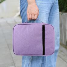 GERMUN Funda para Biblia con Asa Duradera, Estuche de Transporte para Libros, Bolsa de Iglesia para Biblia, Protectora con Bolsillo con Cremallera, Accesorios y Suministros para Biblia, Protector de - Morado - Ver 6