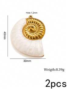 1/2Pcs Coastal Vintage Boho Shell Conch Charms For Jewelry Making, Stainless Steel Imitation Shell Pendants For DIY Necklace Earring Supplies - Acrylic Pendant - View 11