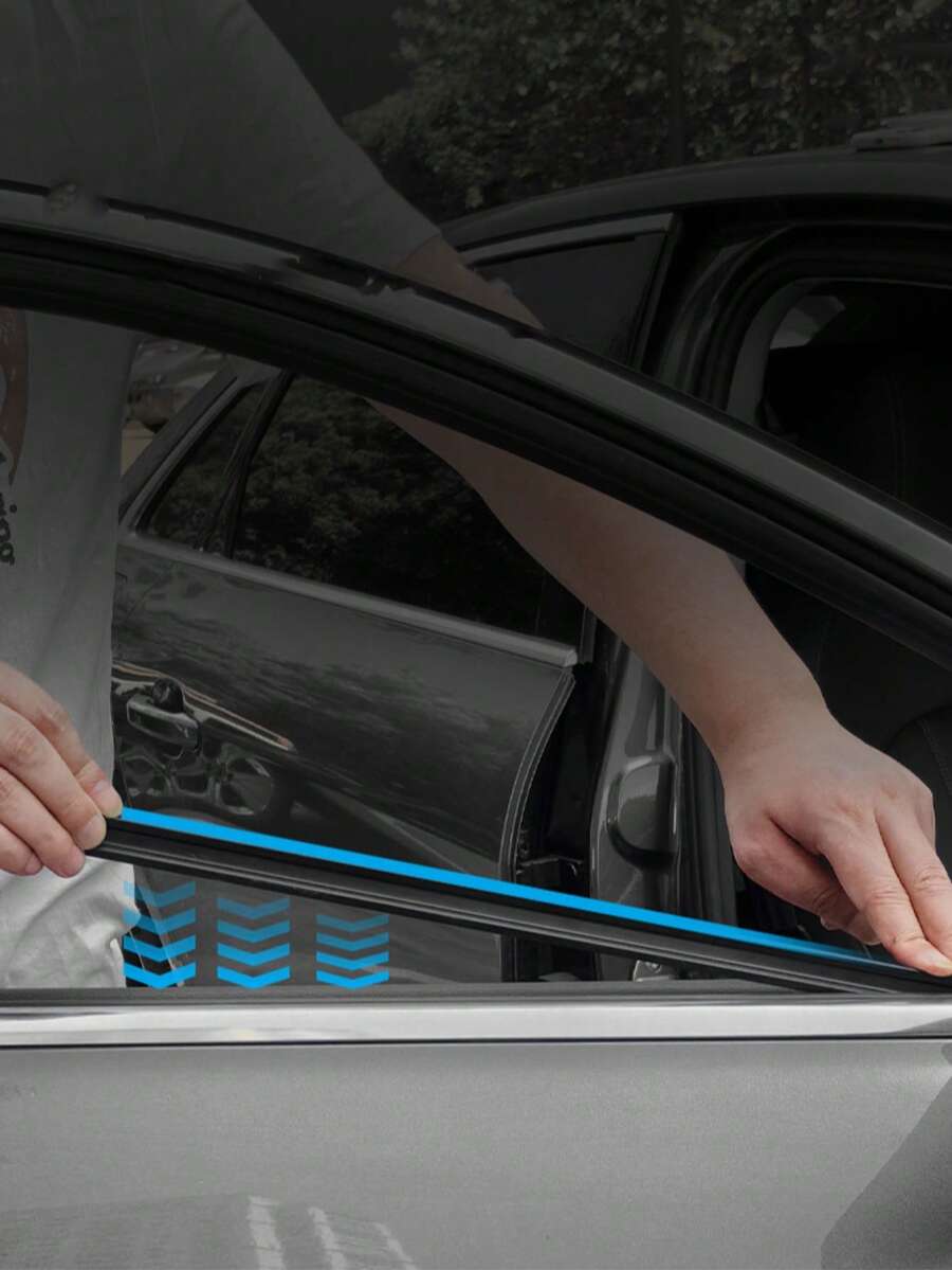 3D Curved Fit High Elasticity Silicone Frameless Silent Wiper, Car Side Window Wiper, Universal Squeegee Wiper Blade Rubber Strip, Multi-Model Compatible Driver & Passenger Window Wiper, Anti-Freeze Cold-Resistant Wiper Rubber Strip, Car Cleaning Tool, Suitable For Driver & Passenger Windows/2pcs/4pcs - Random Styles - View 1
